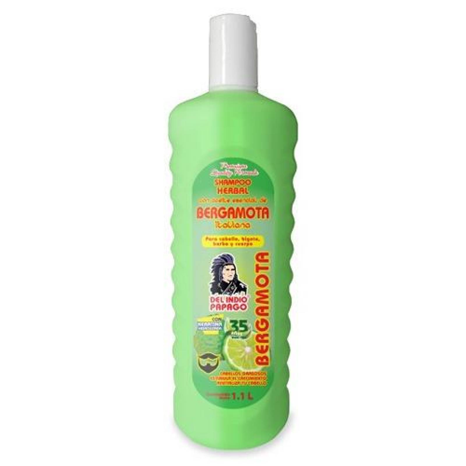 Shampoo Con Aceite De Bergamota Italiana 1.1 Lt Indio Papago 