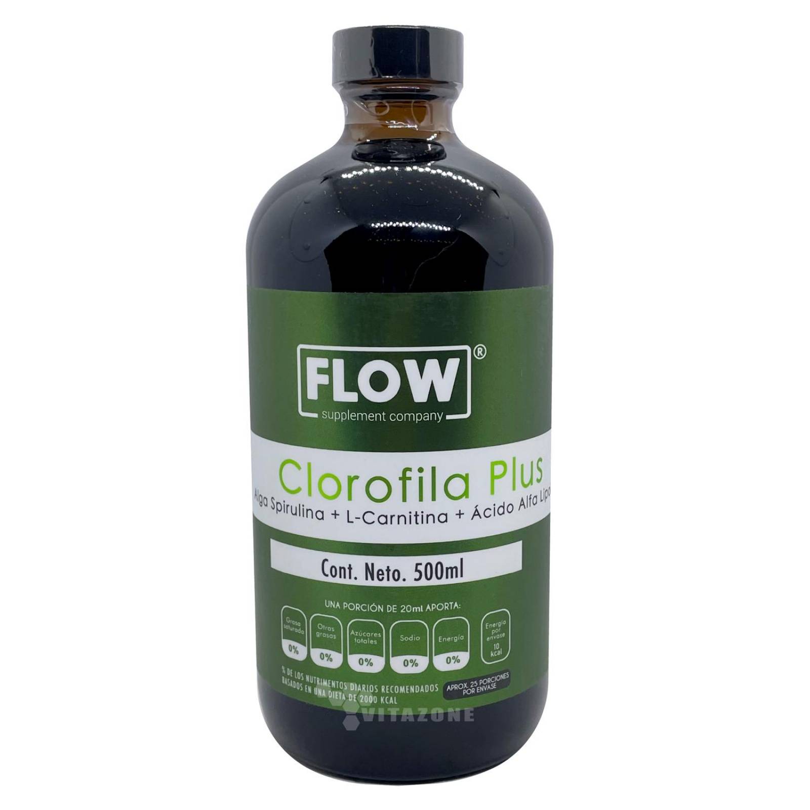 Clorofila Plus Carnitina Acido Alfa Lipoico 500 ml Flow