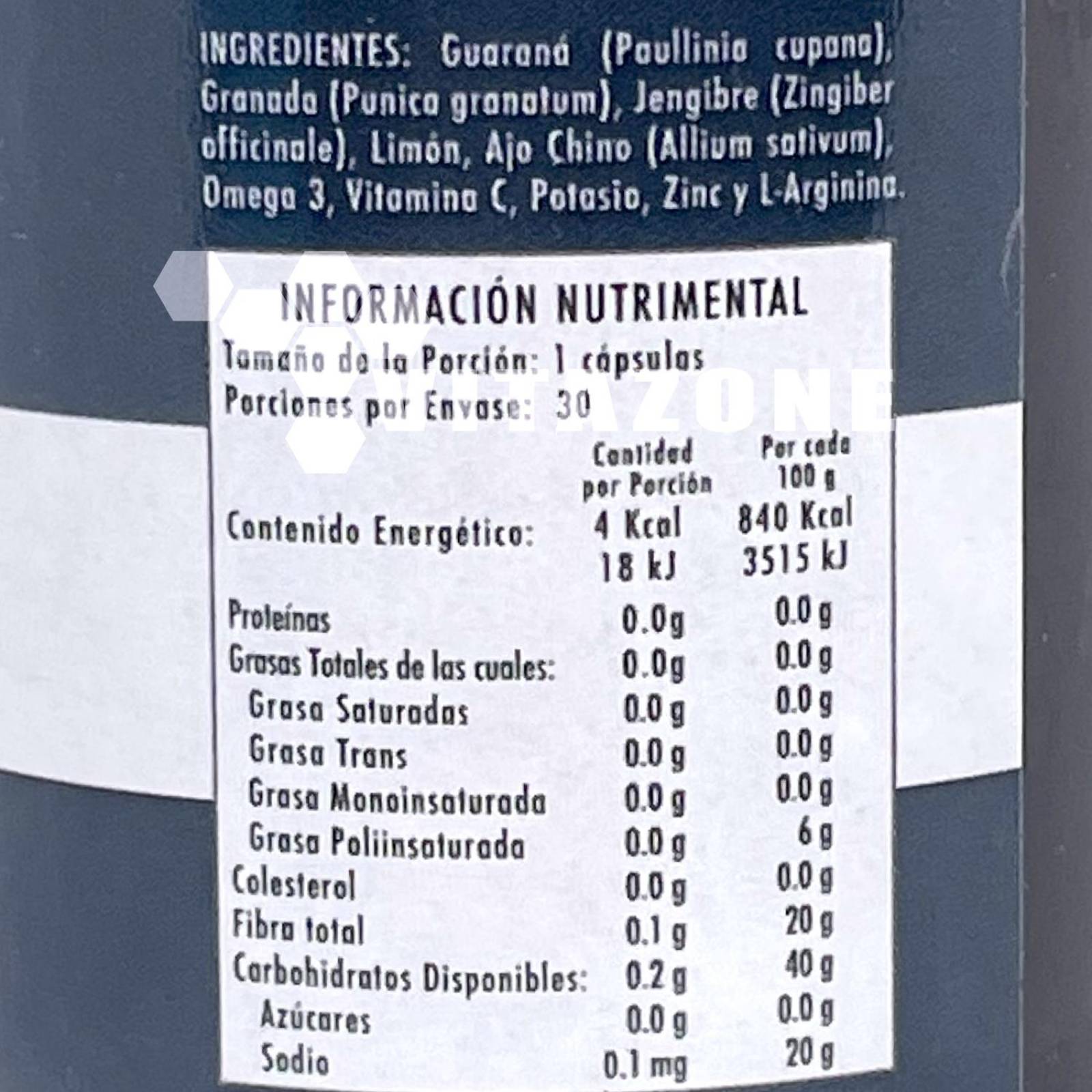 Ajo Chino Guaraná Granada 30 cápsulas Felicity Flow