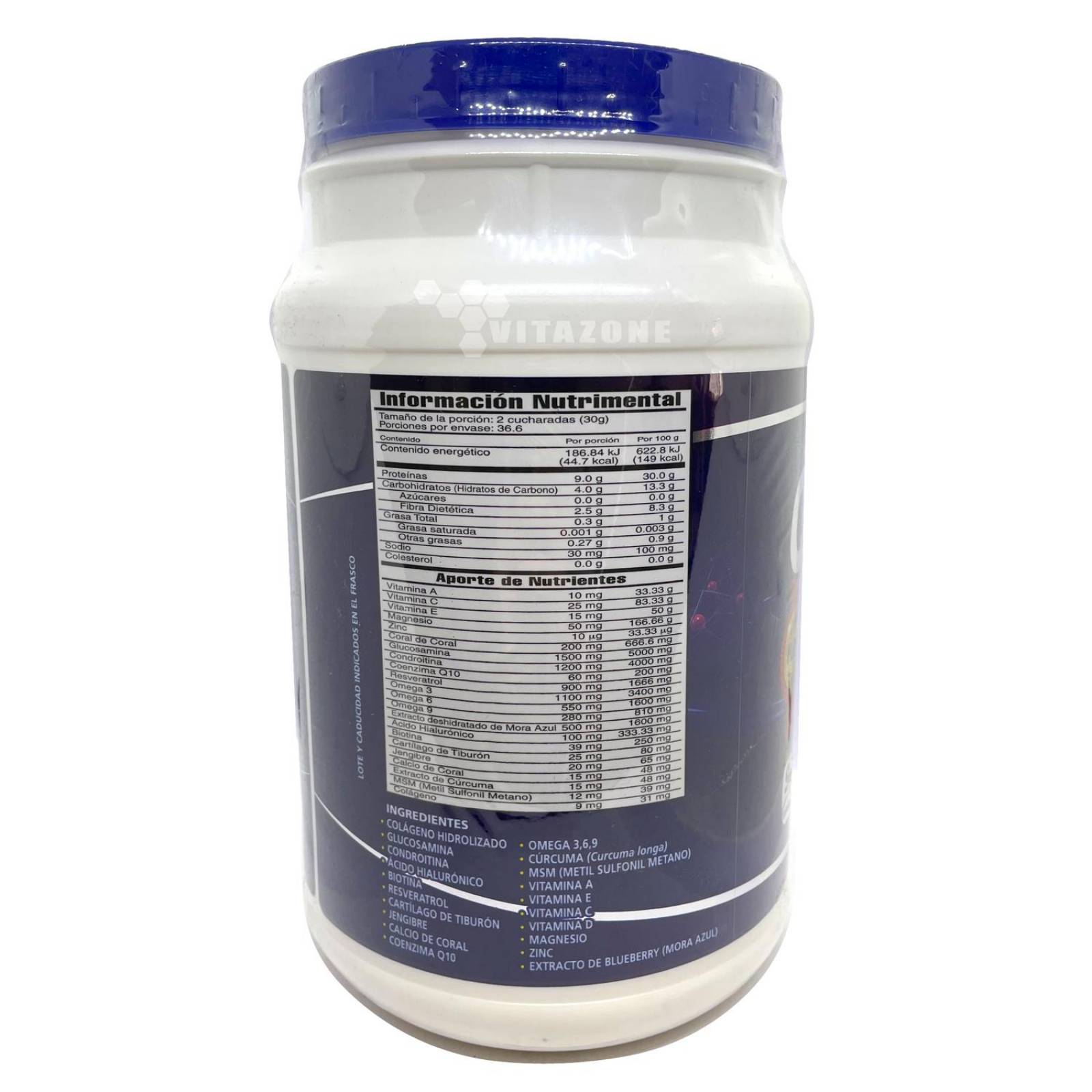 Colágeno Hidrolizado Glucosamina Biotina Blueberry 1.1 kg 