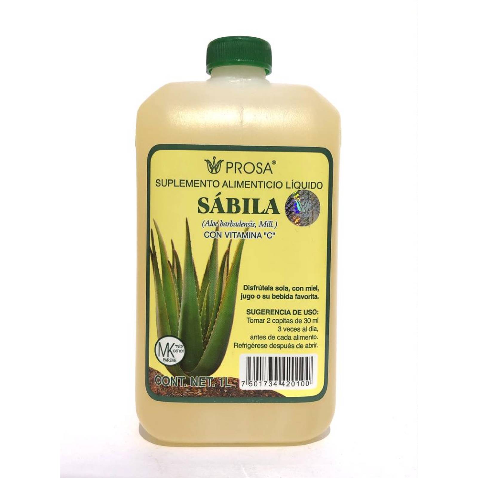 Aloe Vera Líquido Sin Sabor 1 Litro Prosa (Sábila) 