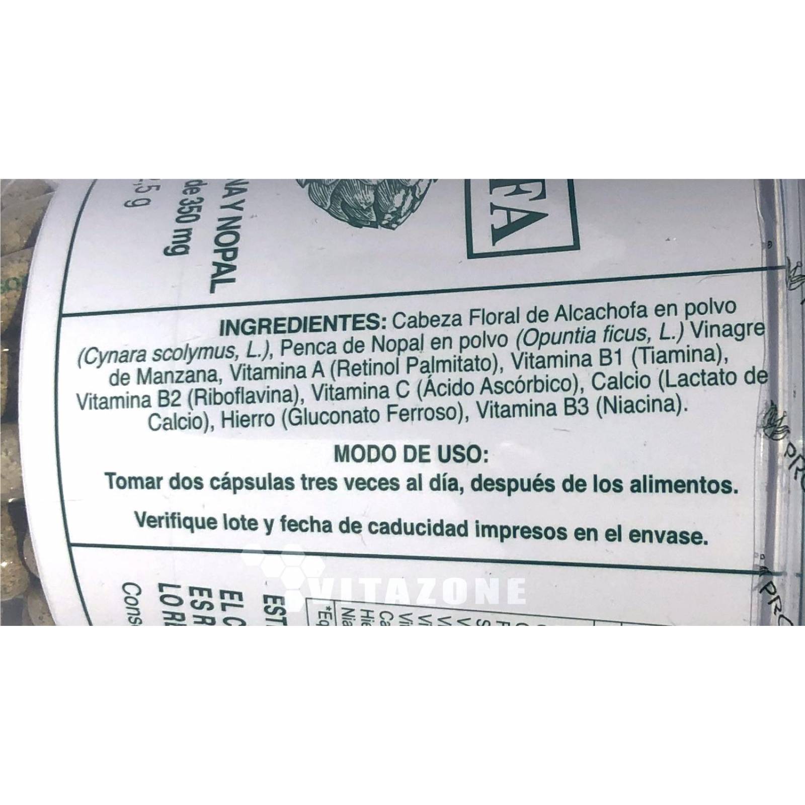 Alcachofa 150 cáps Vinagre de Manzana y Nopal Prosa. 