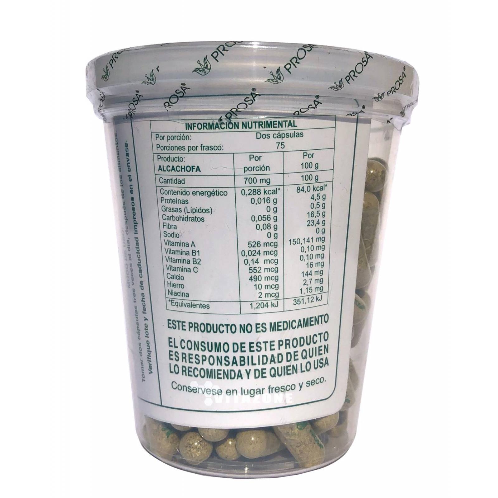 Alcachofa 150 cáps Vinagre de Manzana y Nopal Prosa. 