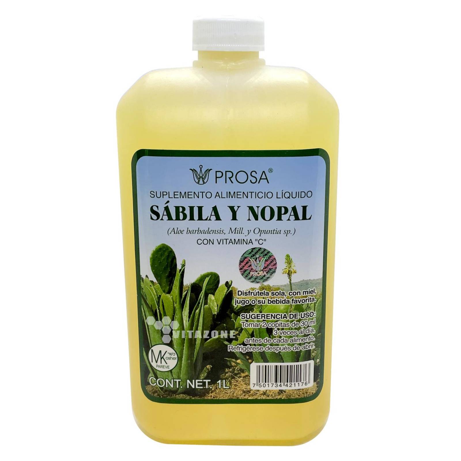 Sábila y Nopal líquido 1 lt con Vitamina C Prosa 