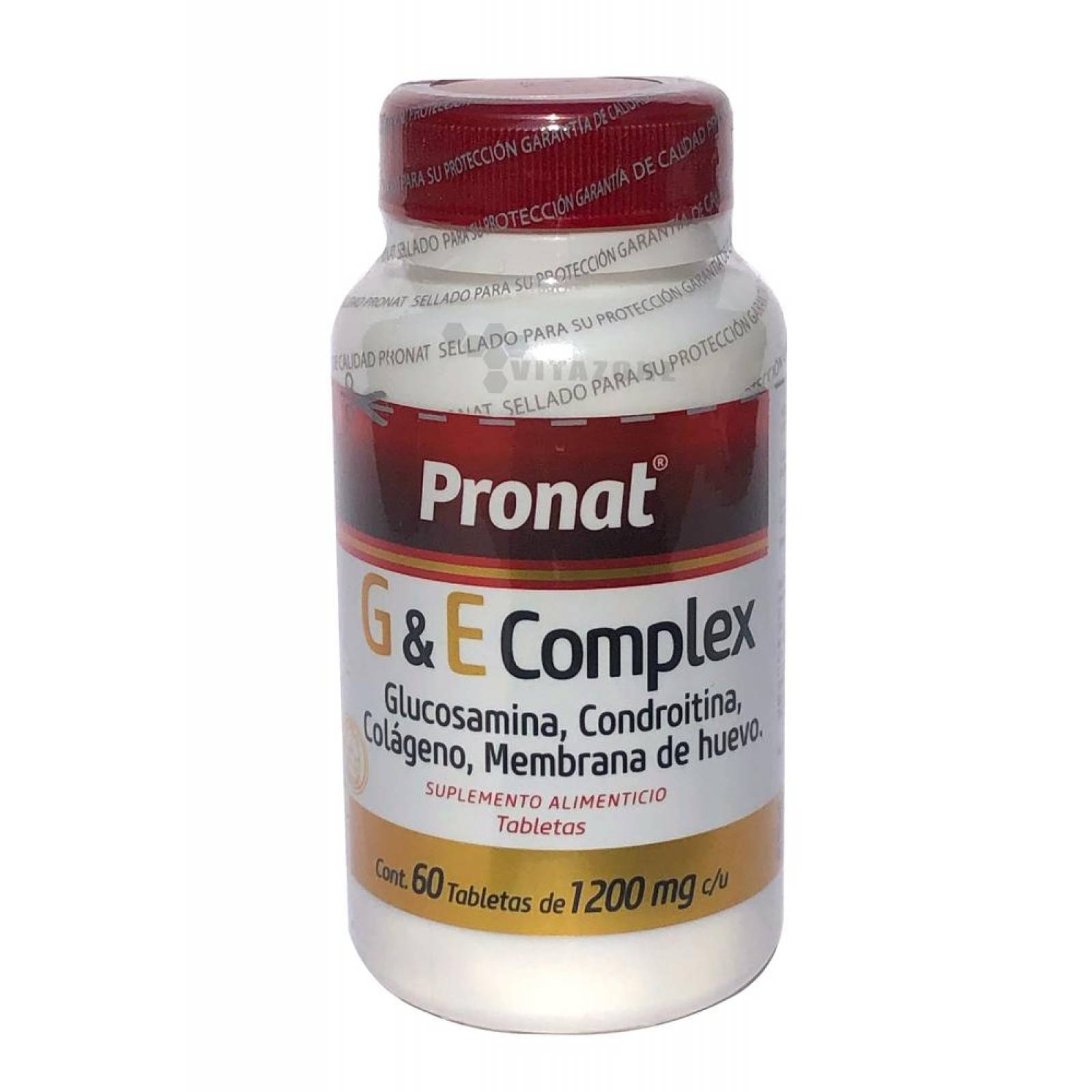 Glucosamina, Condroitina, Colágeno G y E Complex 60 tabs Pronat 