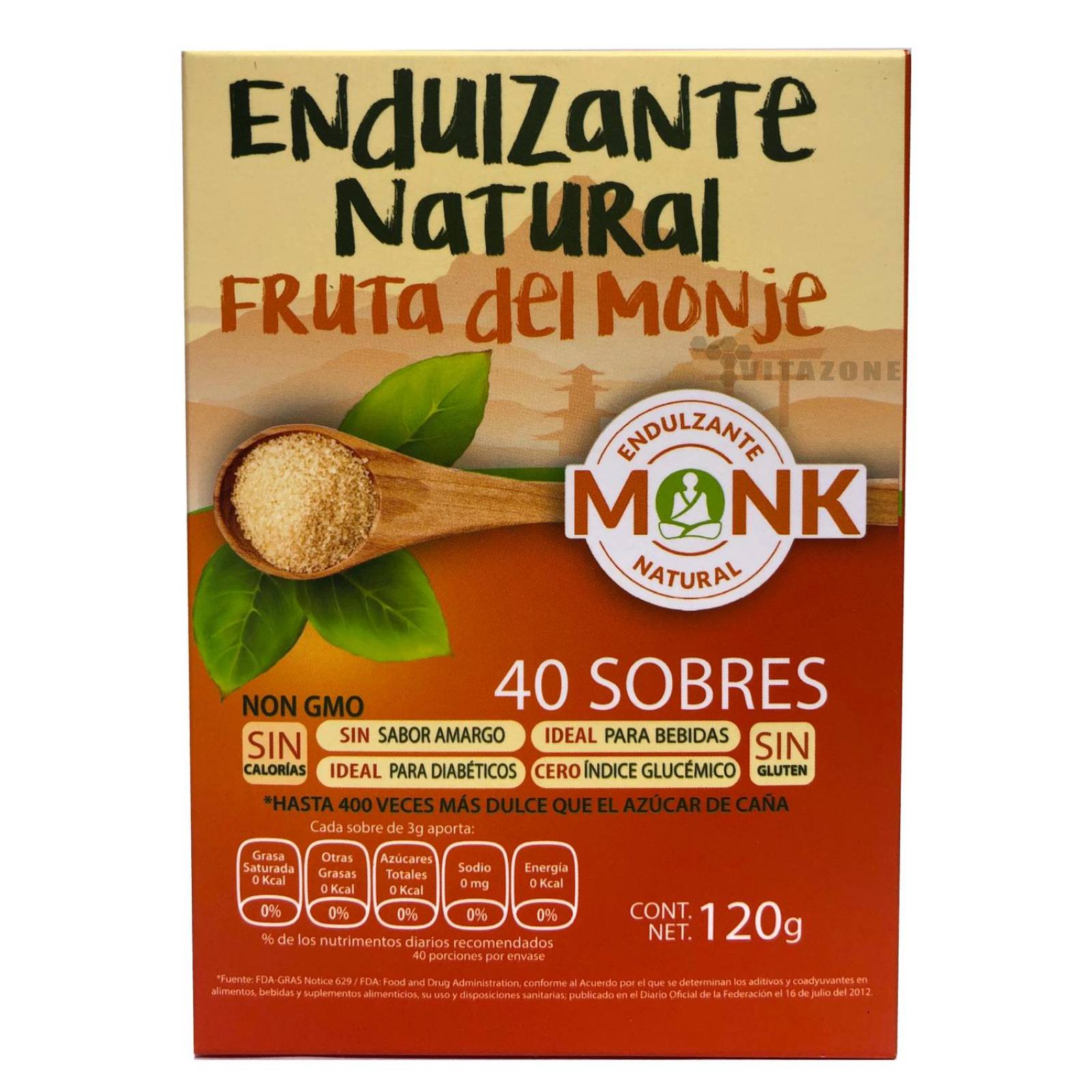 Fruta Del Monje Sustituto De Azúcar 40 sobres