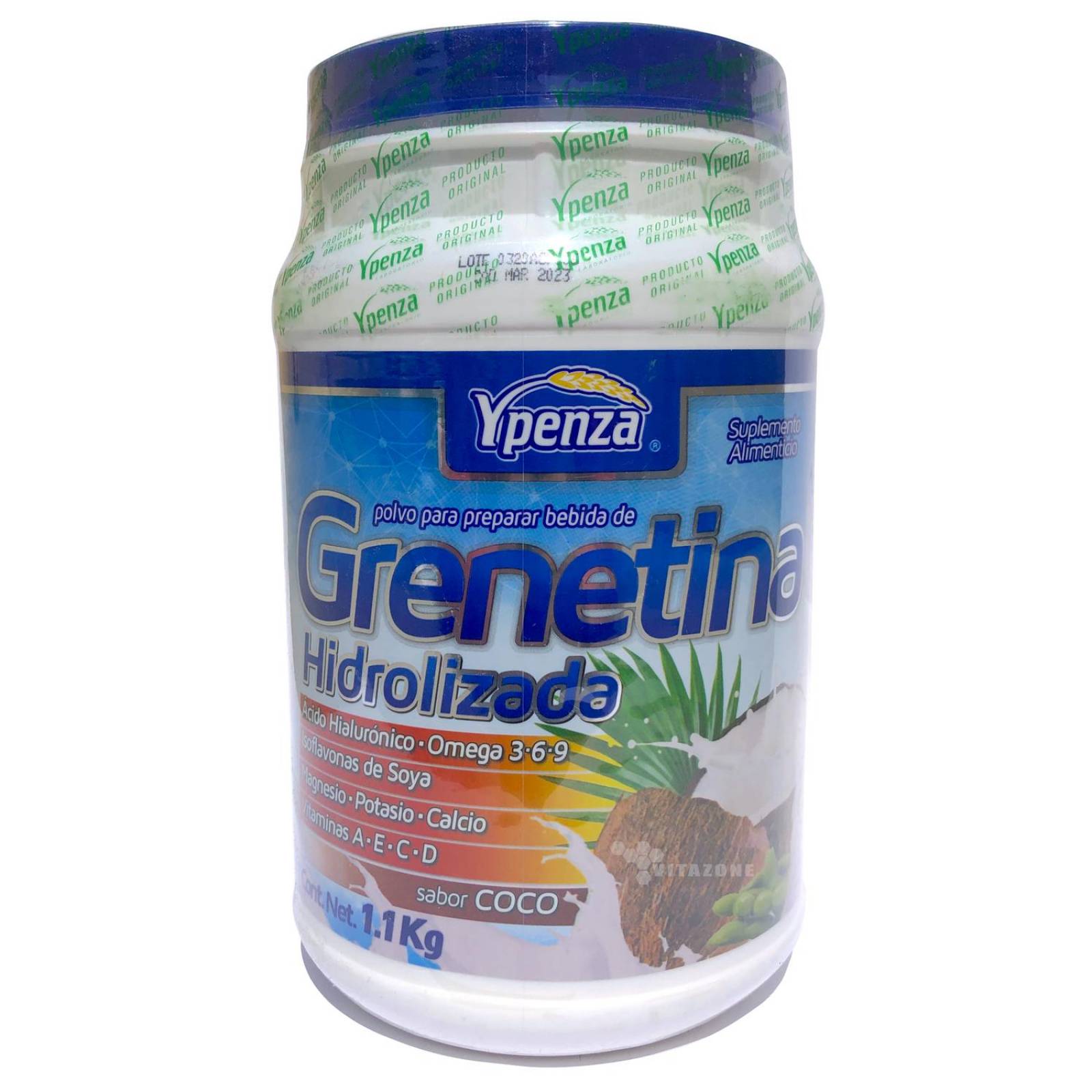 Grenetina Hidrolizada 1.1 kg sabor Coco Ypenza 