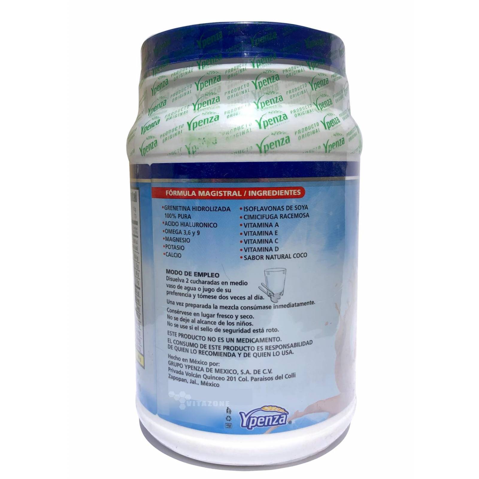 Grenetina Hidrolizada 1.1 kg sabor Coco Ypenza 