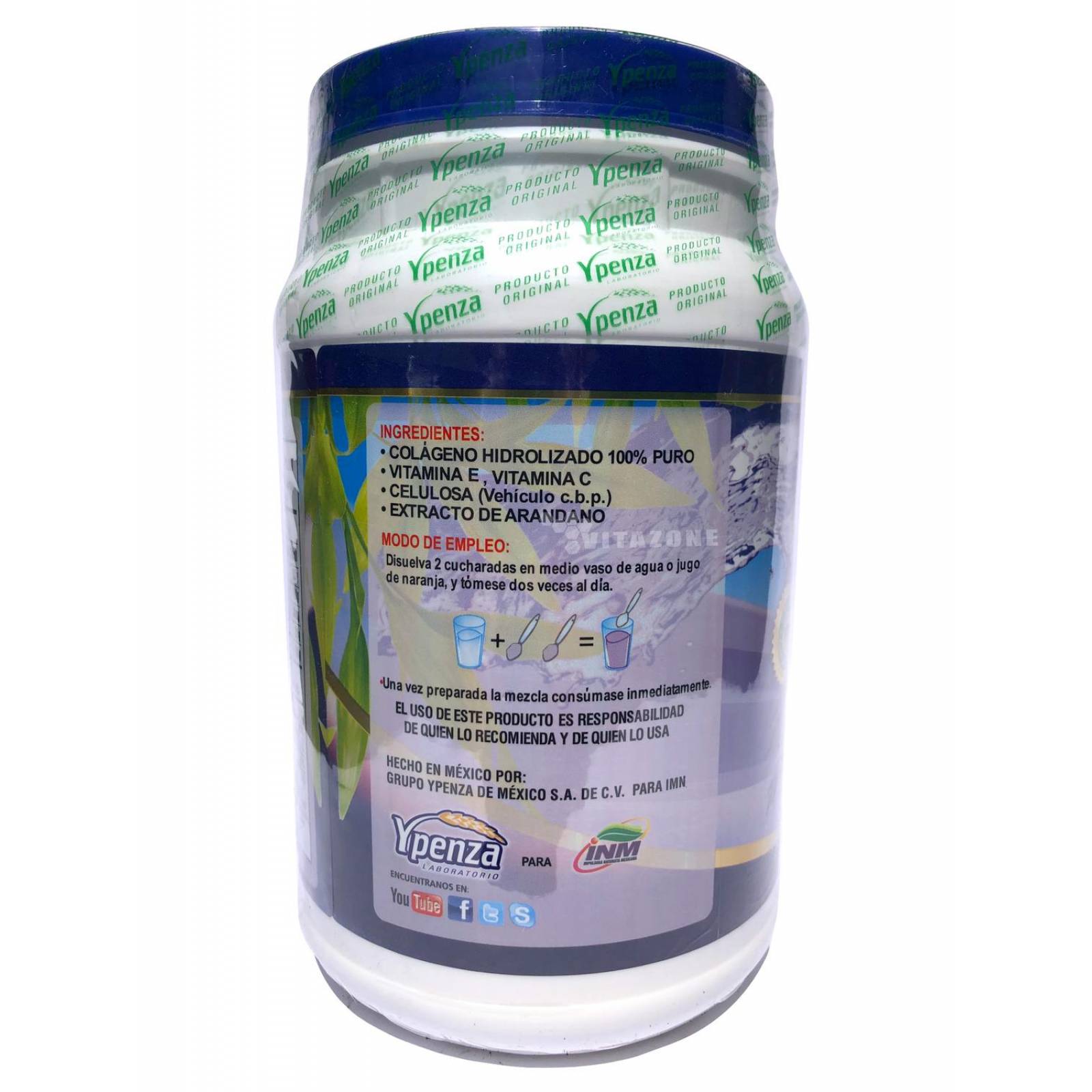 Colágeno Hidrolizado Blueberry 1.1 kg Ypenza (3 BOTES)