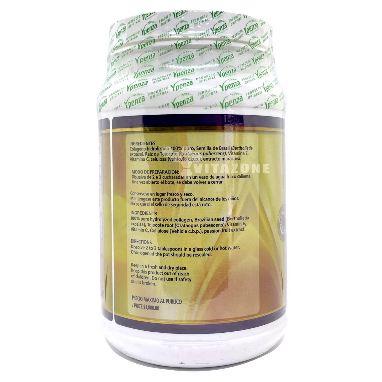 Colágeno Reductivo Semilla Brasil Raiz Tejocote 1.1 kg Ypenza .