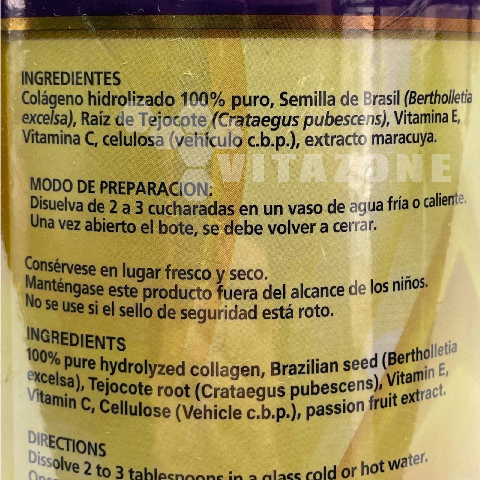 Colágeno Reductivo Semilla Brasil Raiz Tejocote 1.1 kg Ypenza .