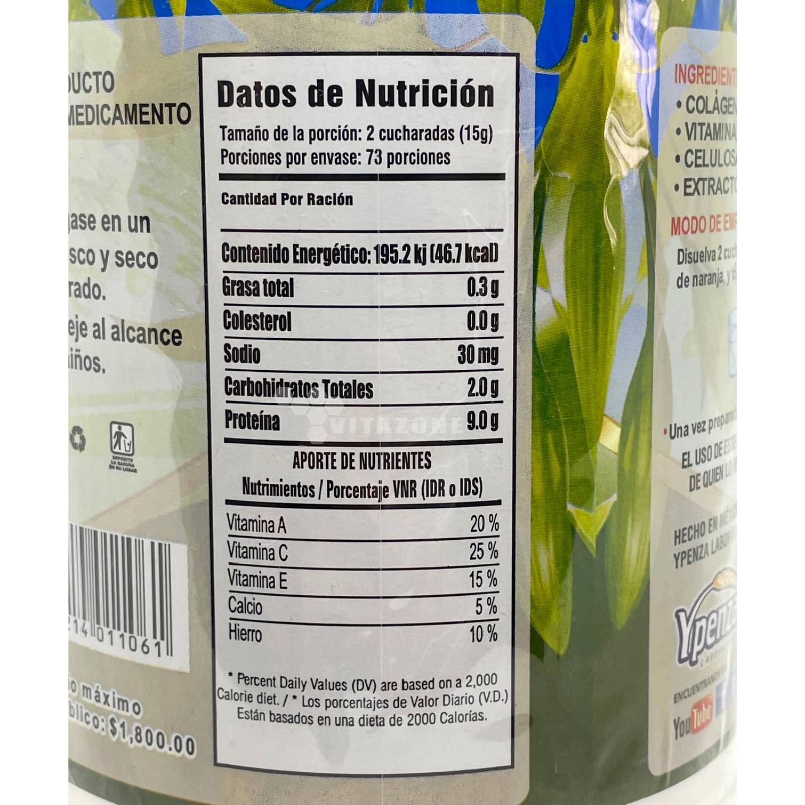 Colágeno Hidrolizado Limon 1.1 kg Ypenza 
