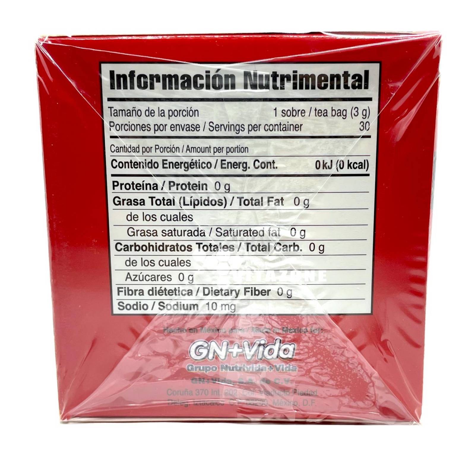 Té de Raíz de Ginseng Té Negro Té Guaraná 30 sobres GN+Vida 