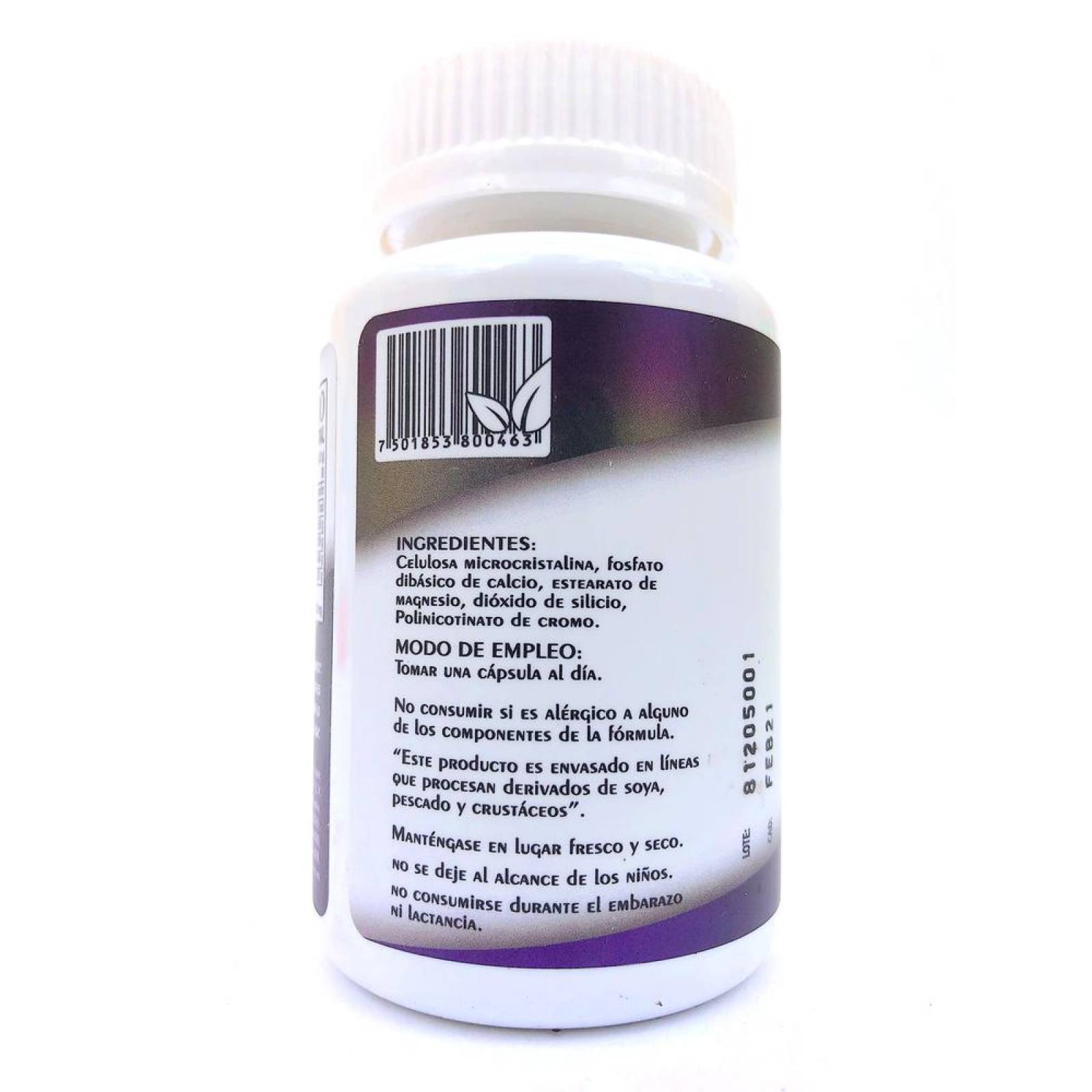 Picolinato De Cromo Chromium 200 90 Cápsulas Natural Health