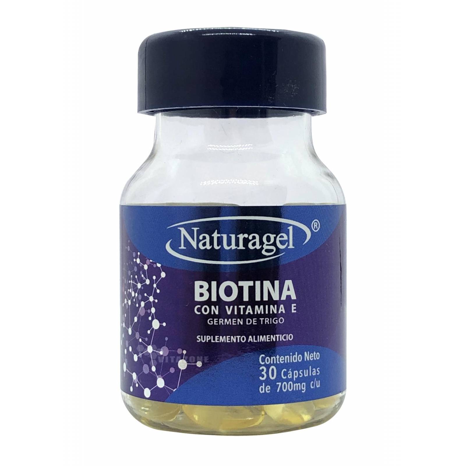 Biotina con Vitamina E 30 cápsulas Naturagel. 