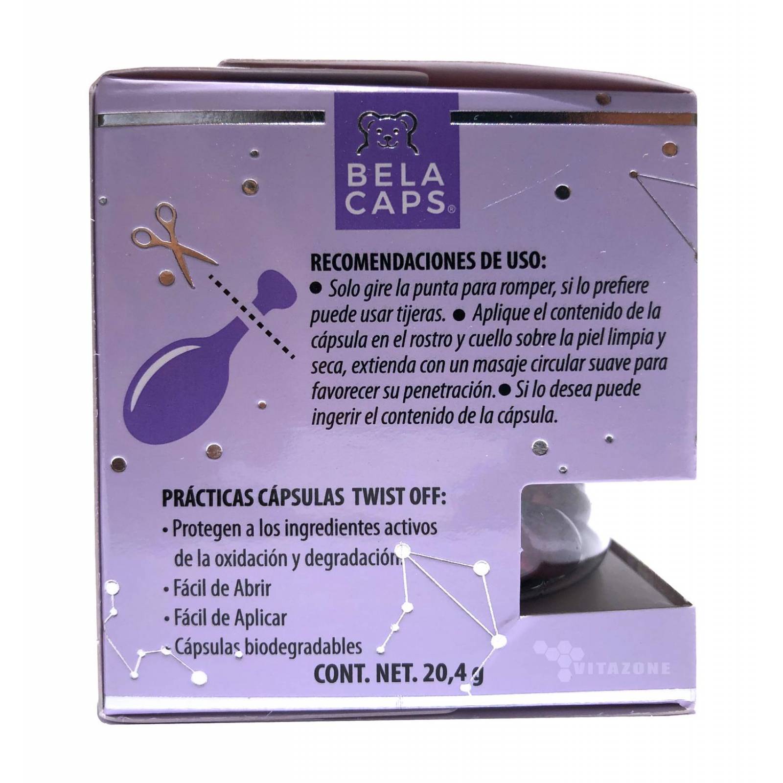 Vitamina E Rosa Mosqueta Serum 30 cápsulas faciales Belacaps 