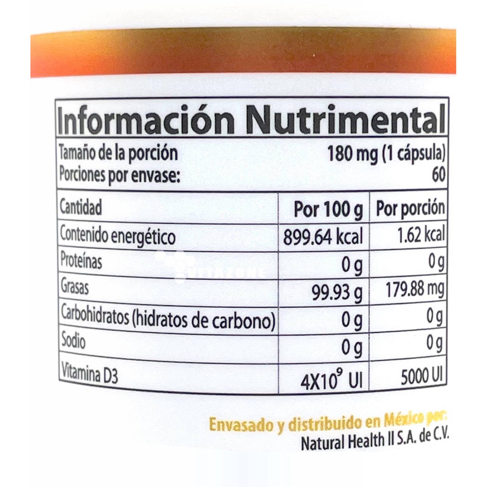 Vitamina D3 5000 UI 60 cápsulas Natural Health