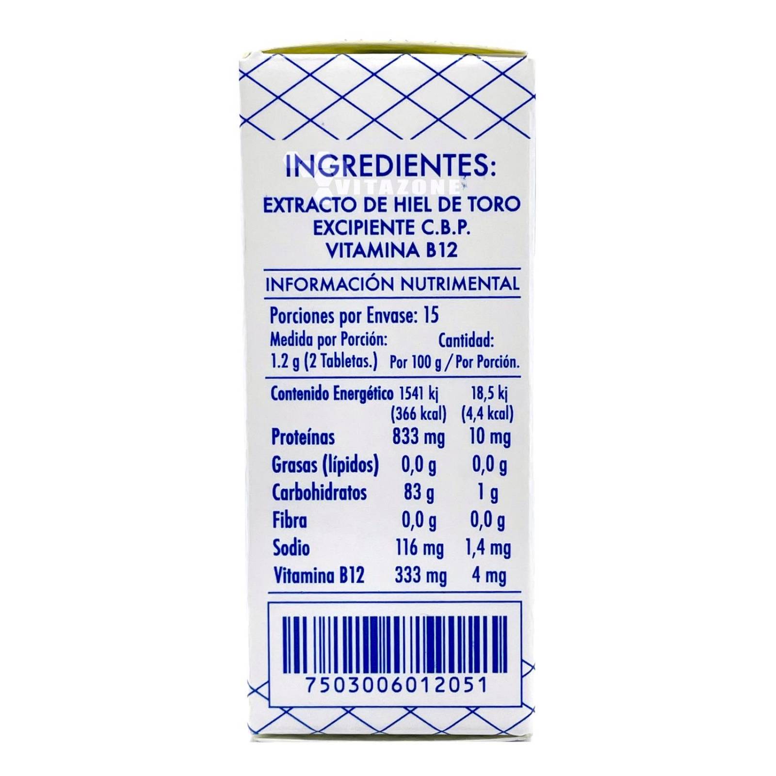 Hiel de Toro Vitaminada 30 tabletas 