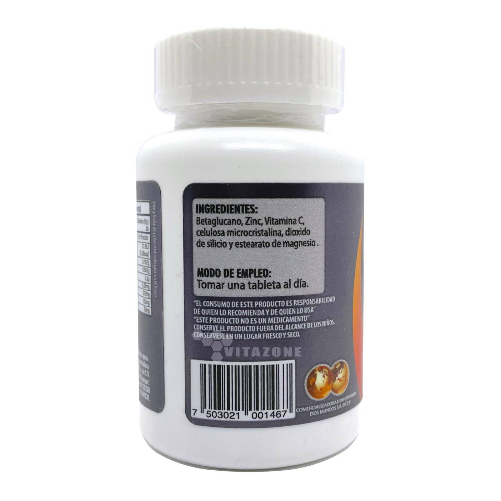 Betaglucano Zinc Vitamina C 90 tabs Dos Mundos 