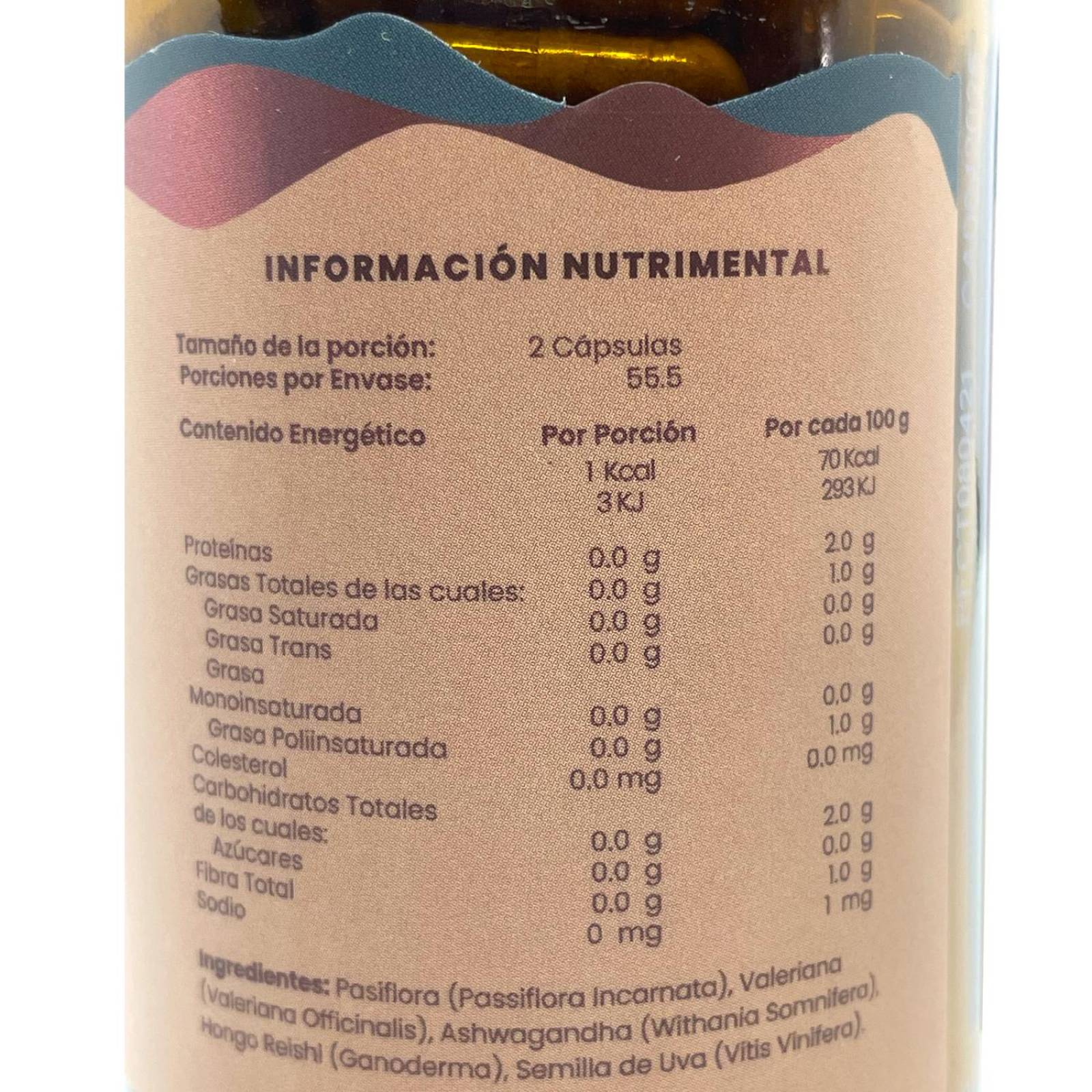 Pasiflora, Valeriana, Ashwagandha, Hongo Reishi 100 caps TIBET 