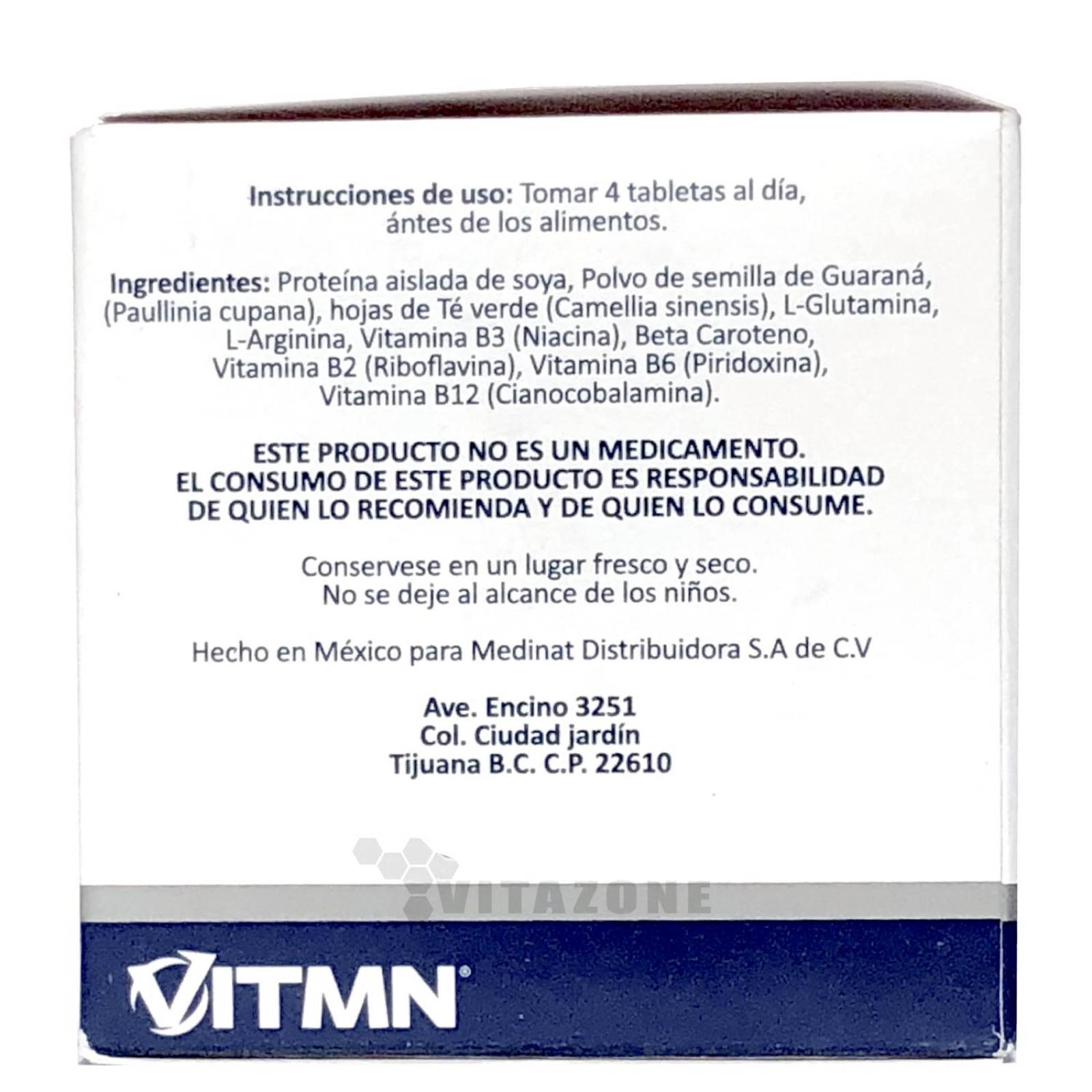 VITMEN (energizante) 4 tabletas de 500 mg PROTGT. 