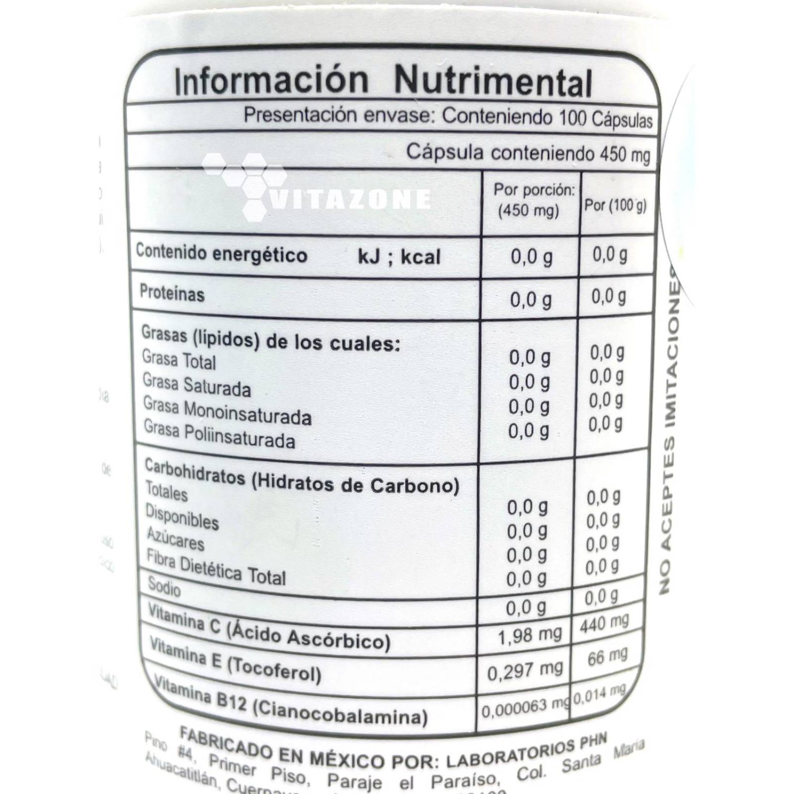 PHN D7 100 cápsulas Cúrcuma Chlorella Lupulo Moringa 