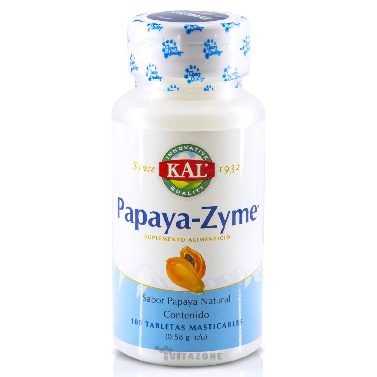 Papaya Zime 100 tabletas masticables KAL 