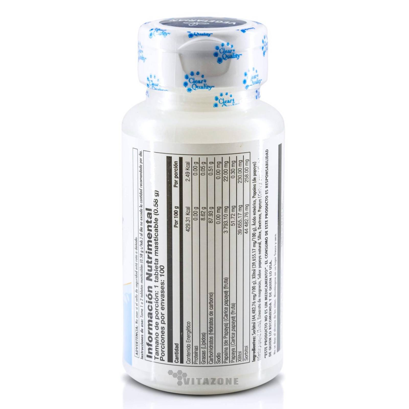 Papaya Zime 100 tabletas masticables KAL 