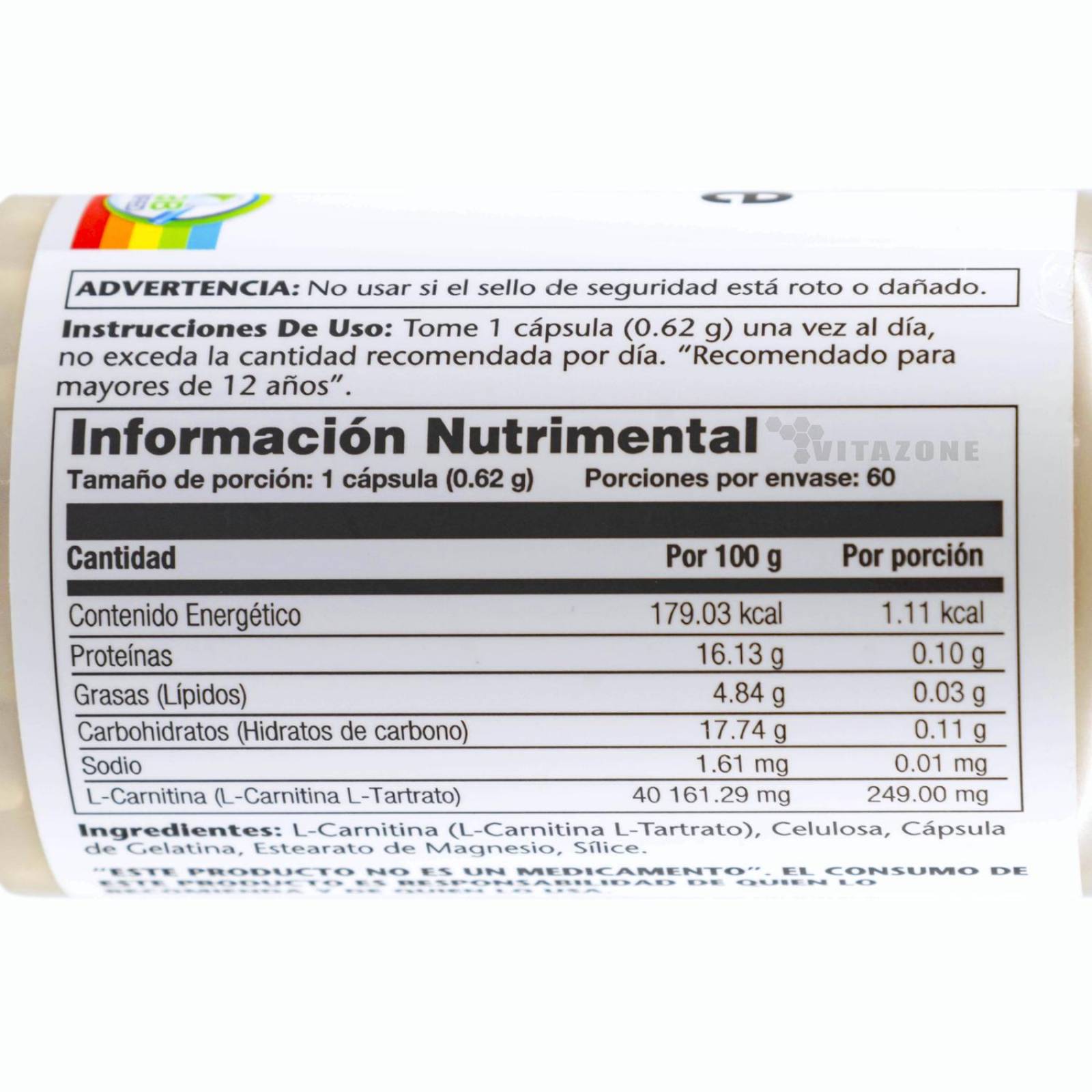 Carnitina 60 capsulas Solaray Carnitina Tartrato 