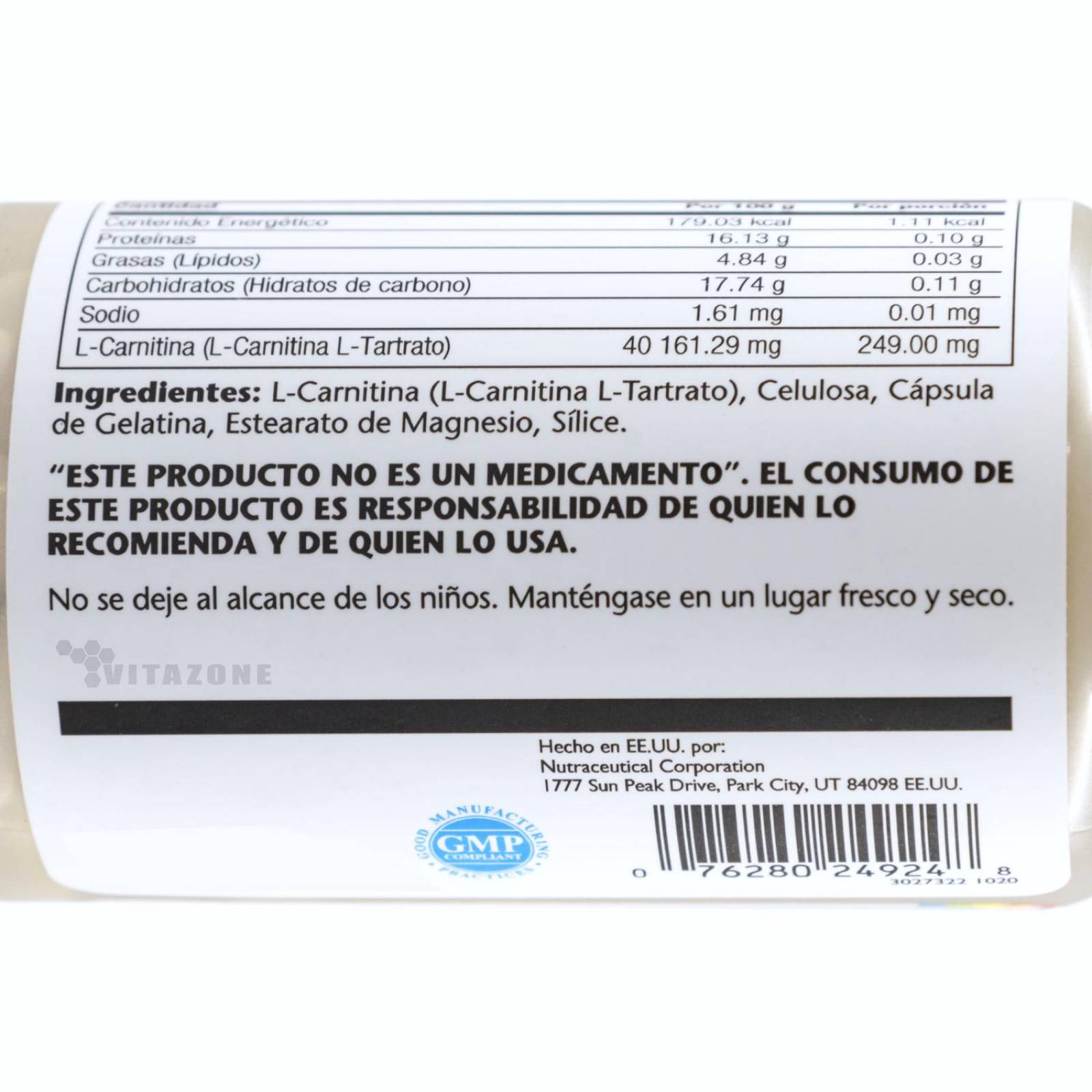 Carnitina 60 capsulas Solaray Carnitina Tartrato 