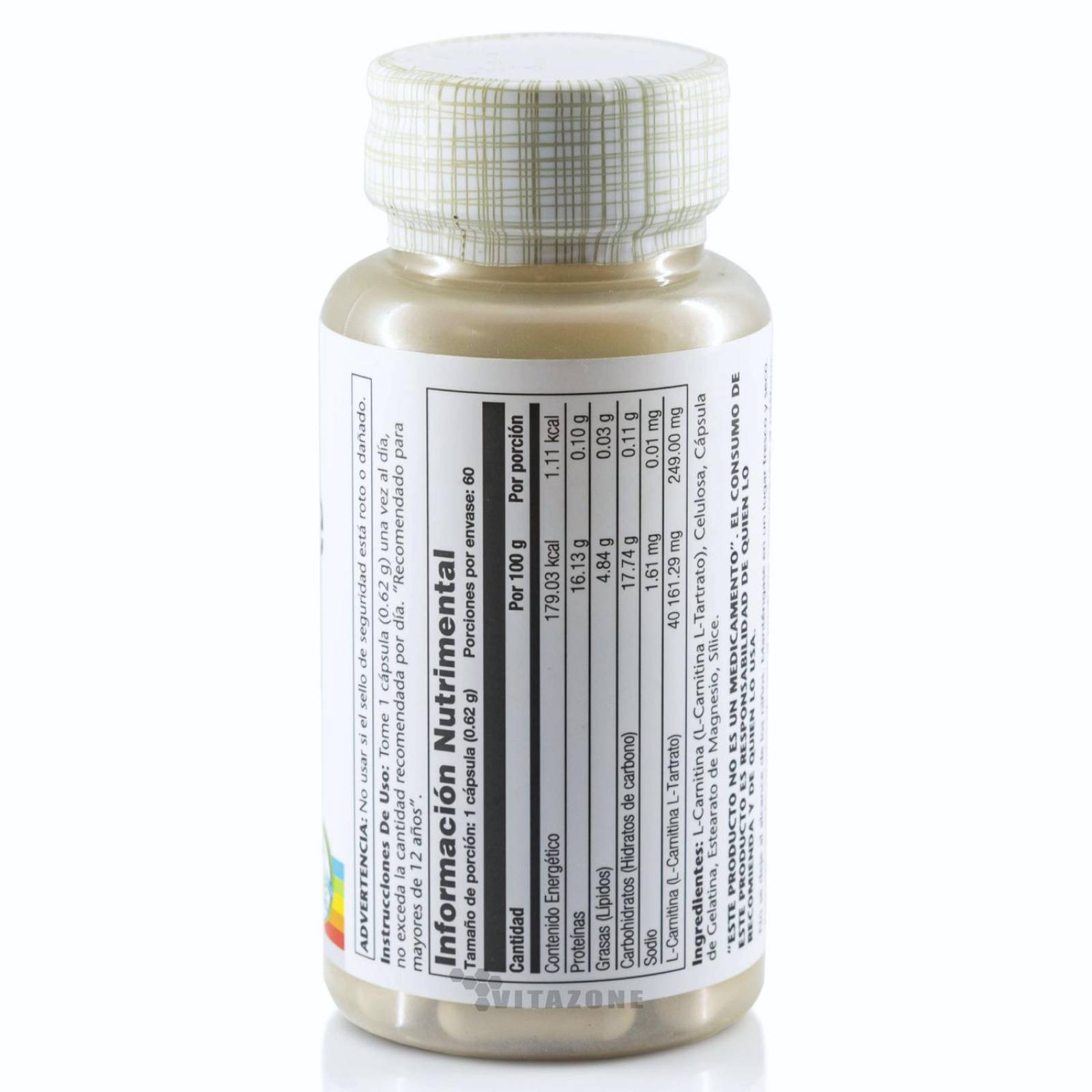Carnitina 60 capsulas Solaray Carnitina Tartrato 