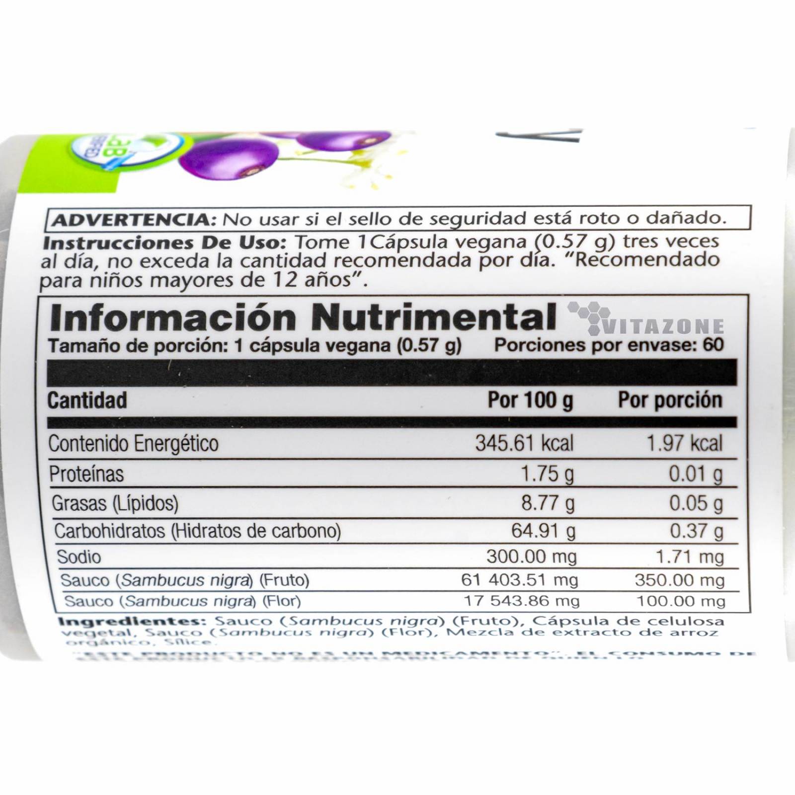 Elderberry (Sauco) 60 cápsulas veganas Solaray