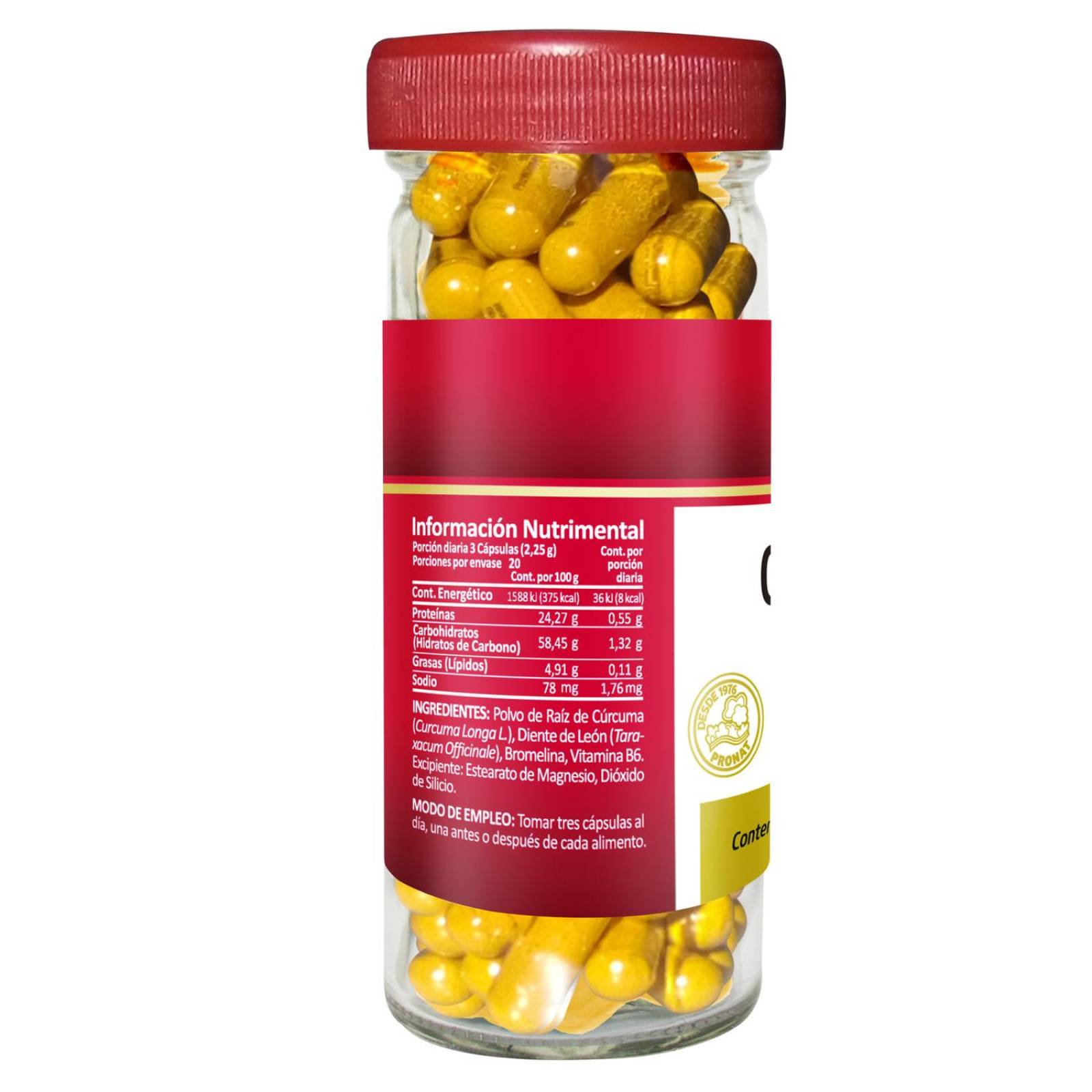 Curcuma 60 cápsulas Turmeric 750 mg Pronat