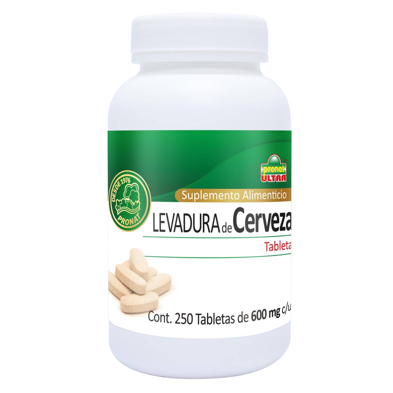 Levadura de cerveza 250 tabletas de 600 mg Pronat 