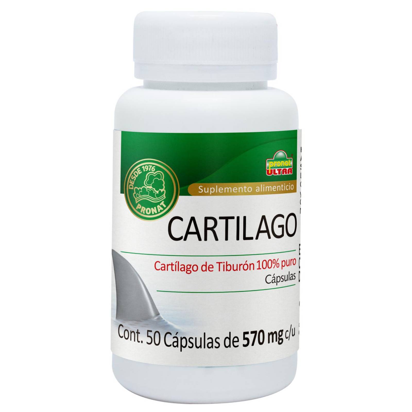 Cartílago de Tiburón 50 cápsulas Pronat 100% Puro 