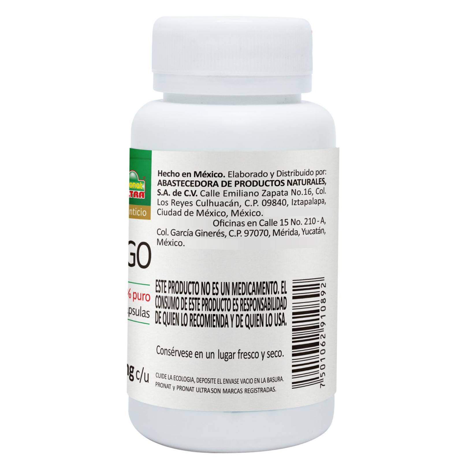 Cartílago de Tiburón 50 cápsulas Pronat 100% Puro 