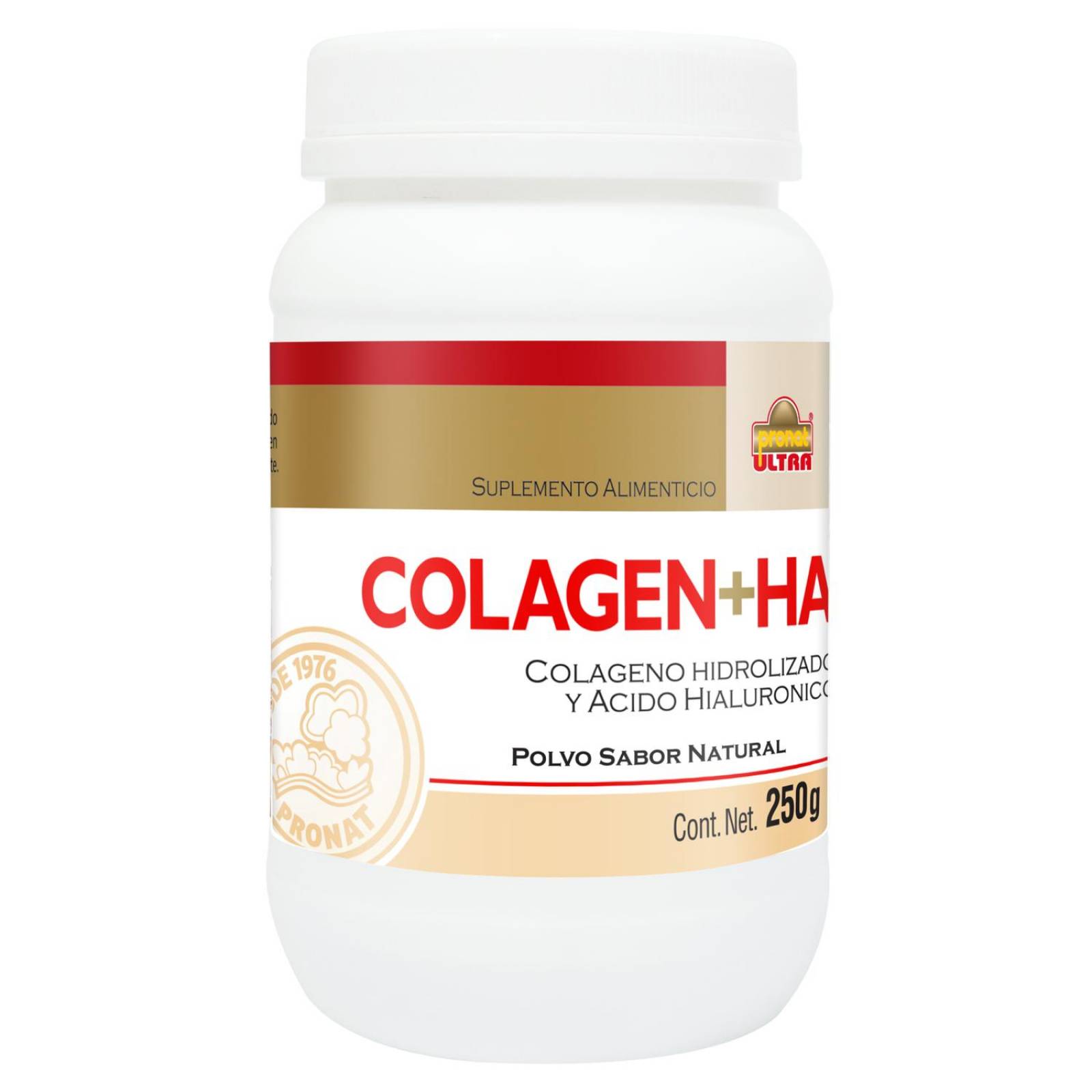 Colágeno hidrolizado Acido Hialurónico 250 g Natural Pronat