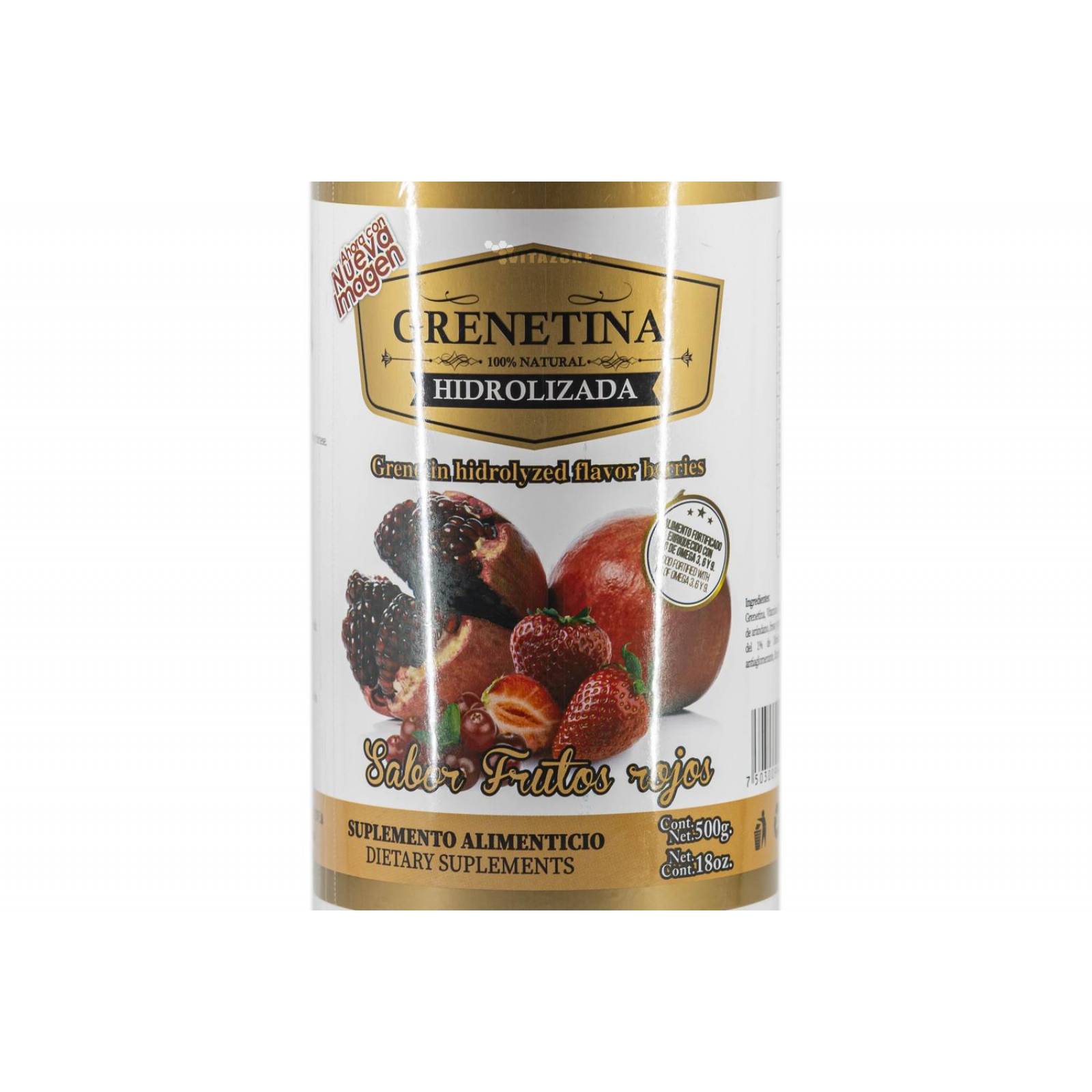 Grenetina Hidrolizada Sabor Frutos Rojos 100% Natural 500 Grs Pretty Bee. 