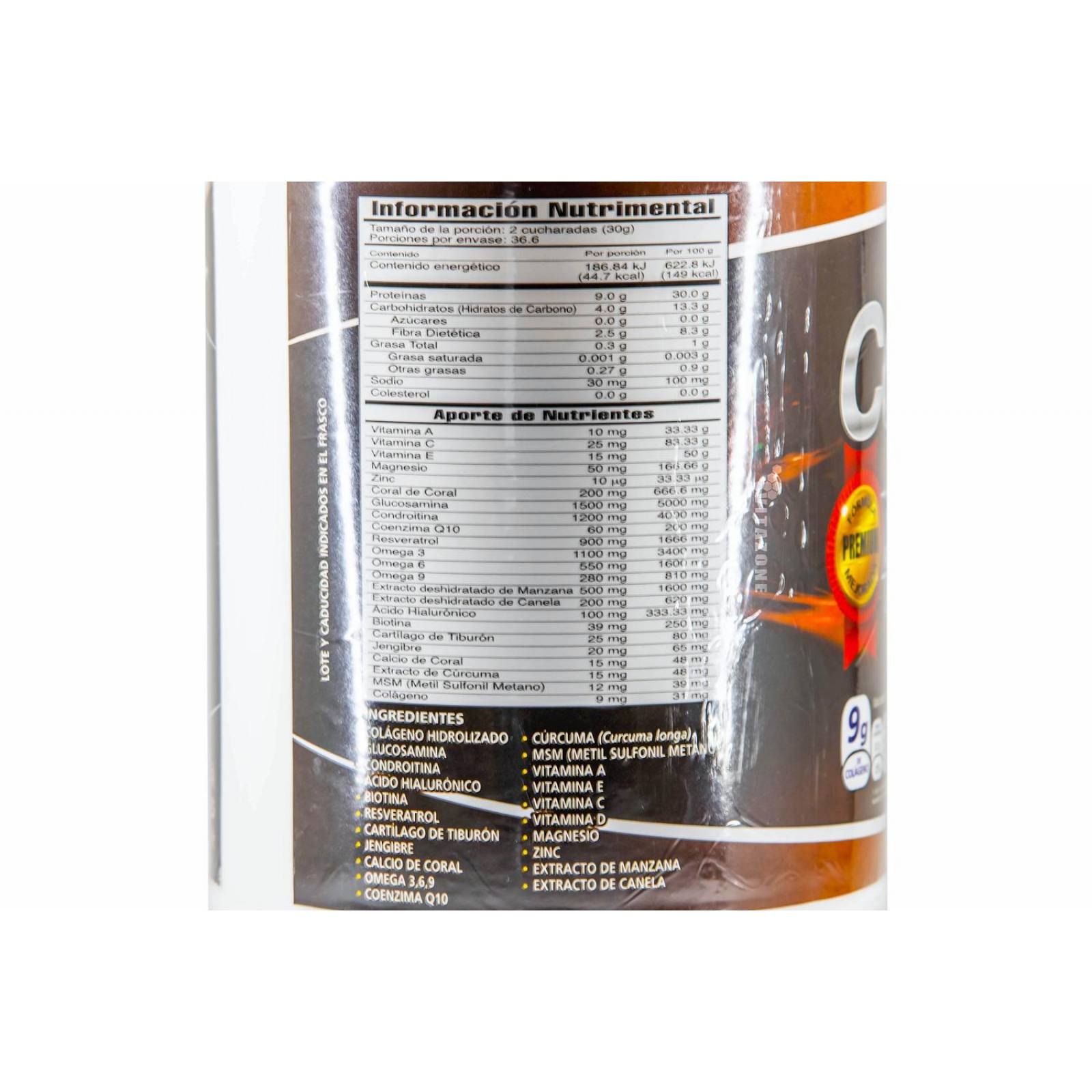 Colágeno Hidrolizado Glucosamina Biotina Manzana Canela 1.1k 