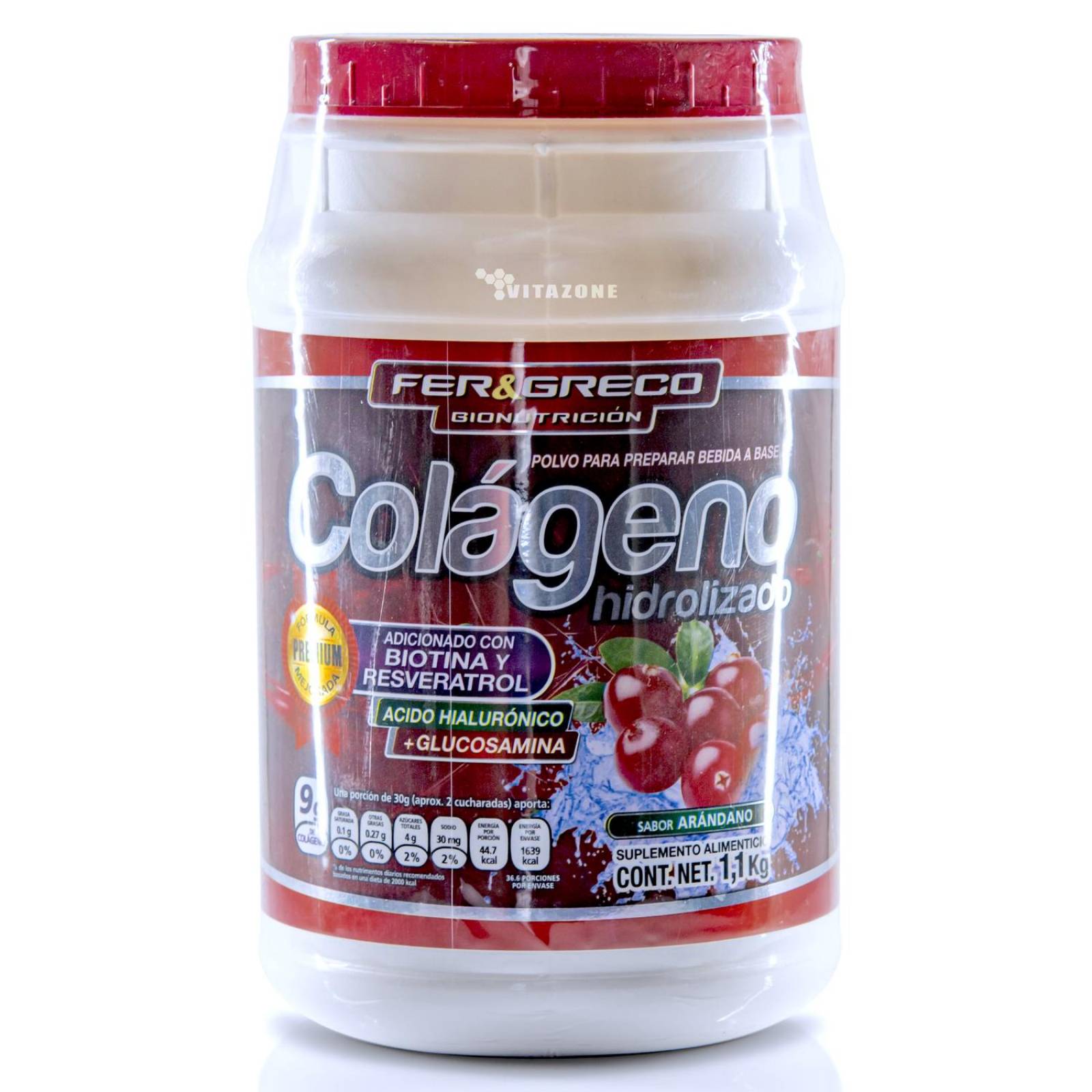 Colágeno Hidrolizado Glucosamina Biotina Arándano 1.1 kg