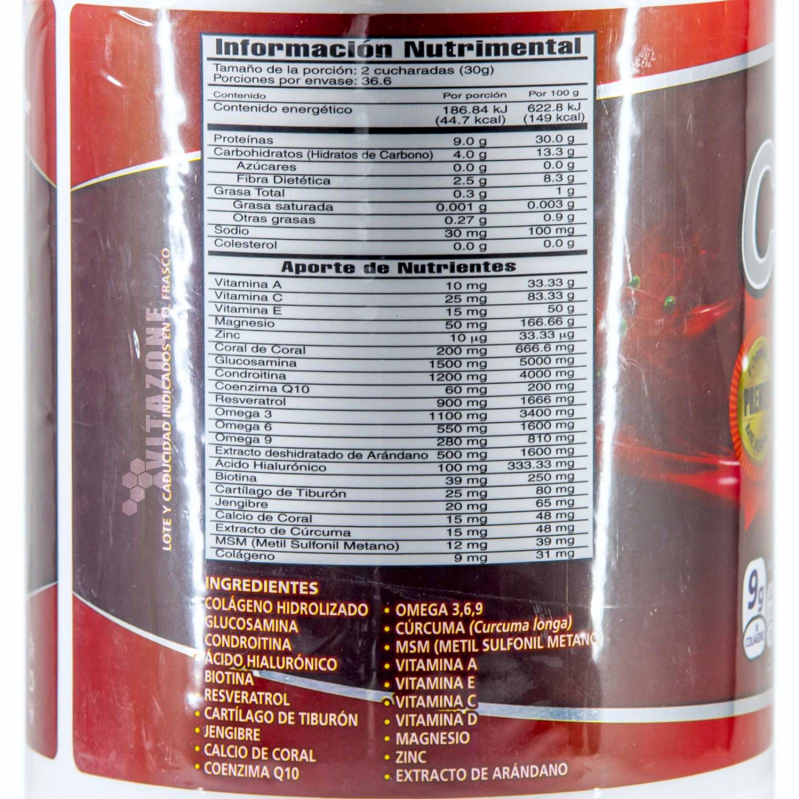 Colágeno Hidrolizado Glucosamina Biotina Arándano 1.1 kg