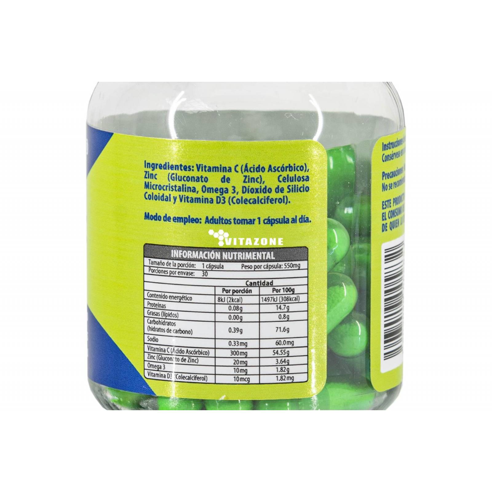 Vitamina C Zinc Vitamina D3 Omega 3 30 caps Naturagel 