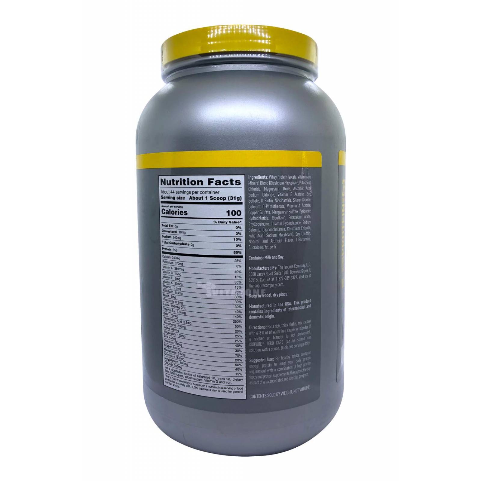 Isopure Zero Carb Proteína 3 Lbs Sabor Banana Nature´s Best.