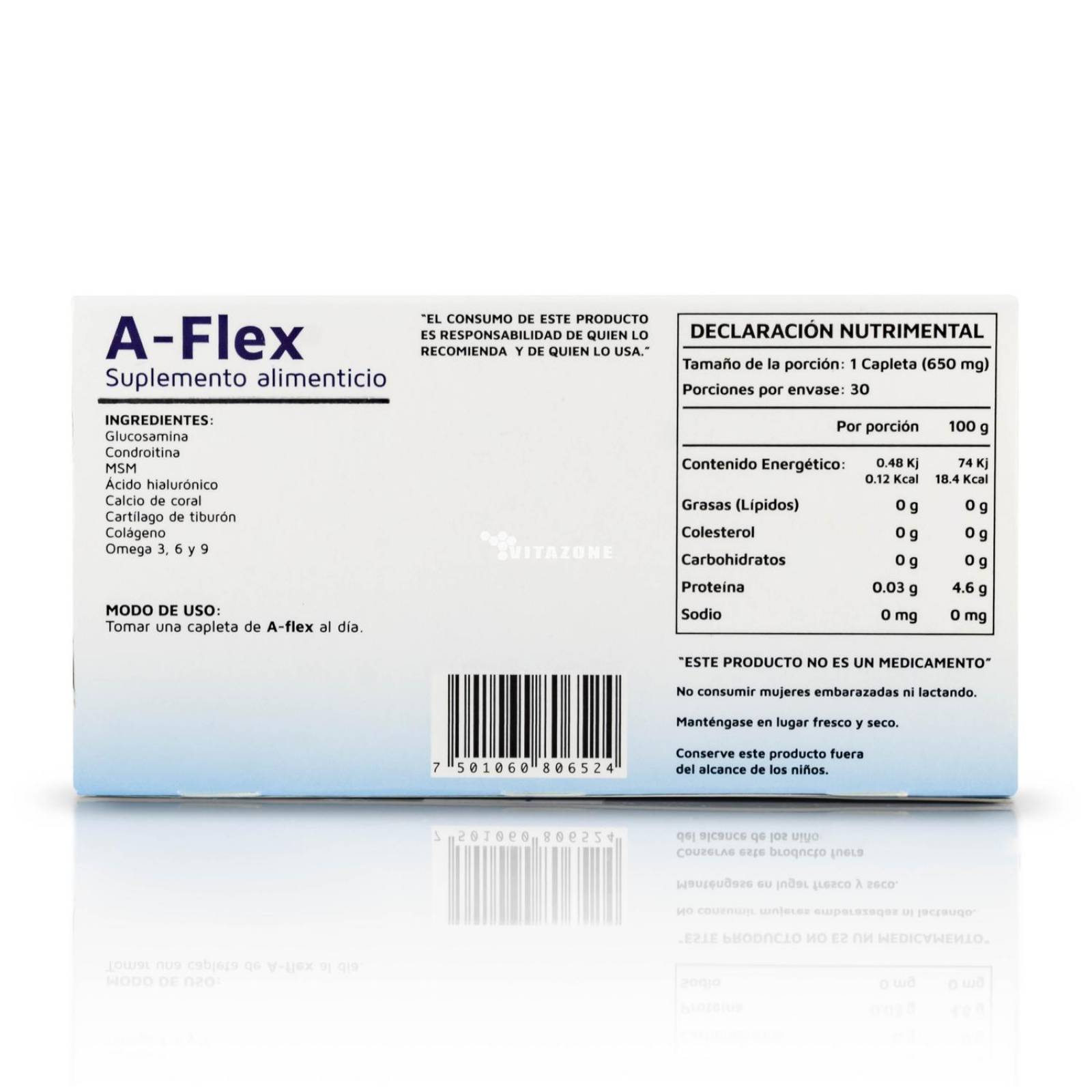 Glucosamina Condroitina Colageno 30 capletas A-Flex Ypenza