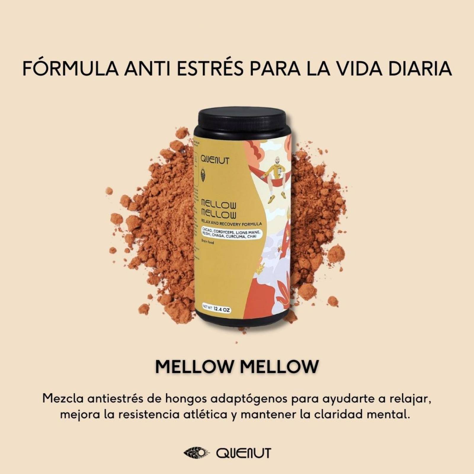 Mellow Mellow antiestrés hongos adaptógenos 350 g Quenut