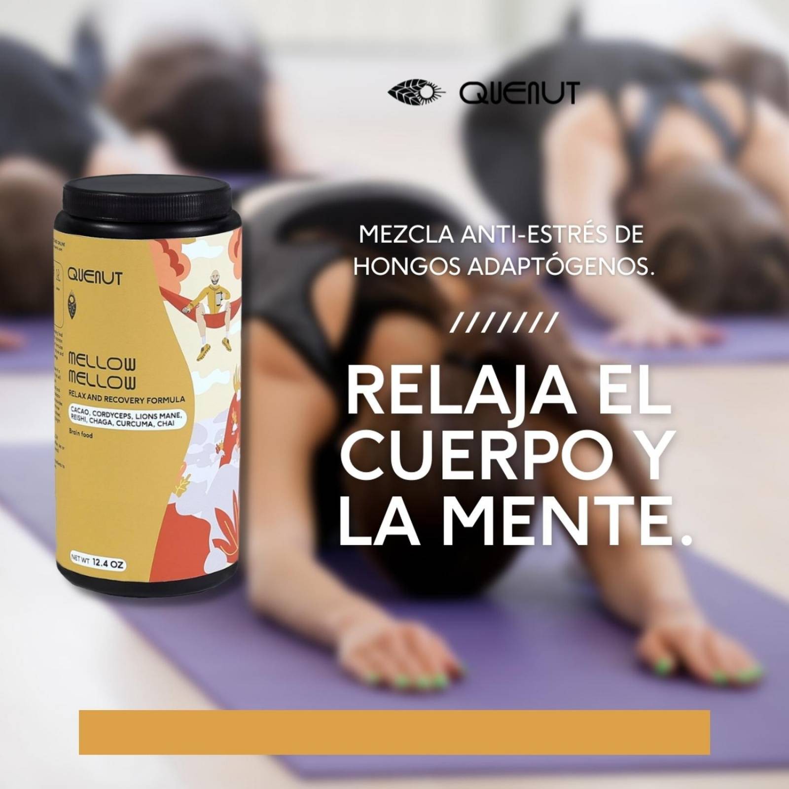 Mellow Mellow antiestrés hongos adaptógenos 350 g Quenut