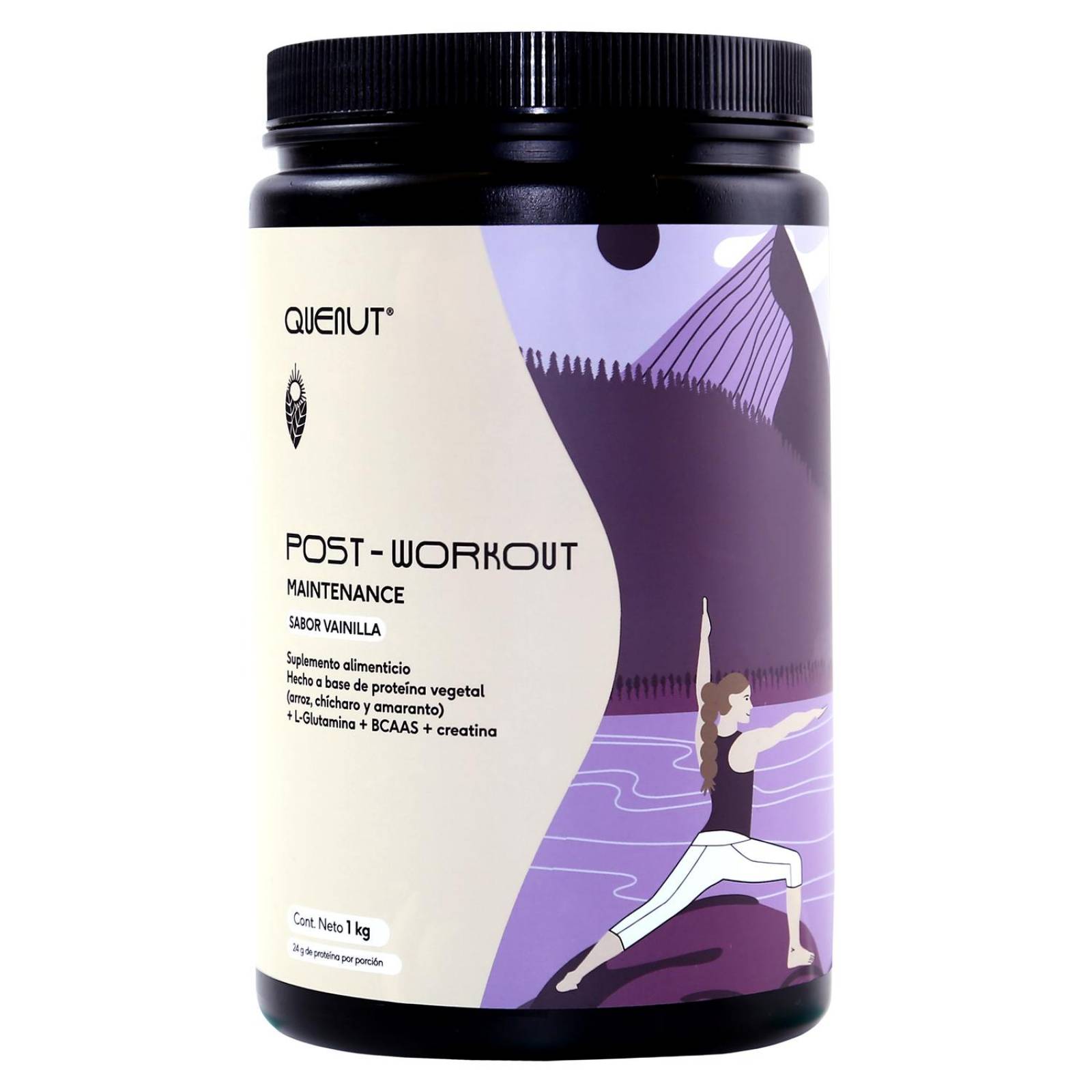 Proteína Vegana Vainilla 1 kg Glutamina Creatina BCAA Quenut 