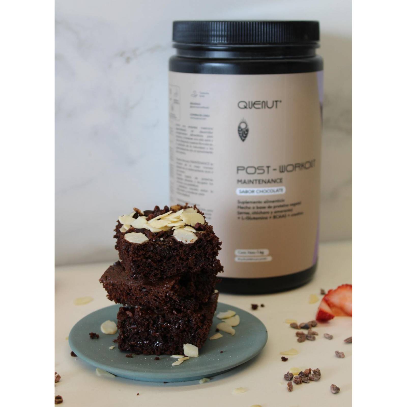 Proteína Vegana Vainilla 1 kg Glutamina Creatina BCAA Quenut 