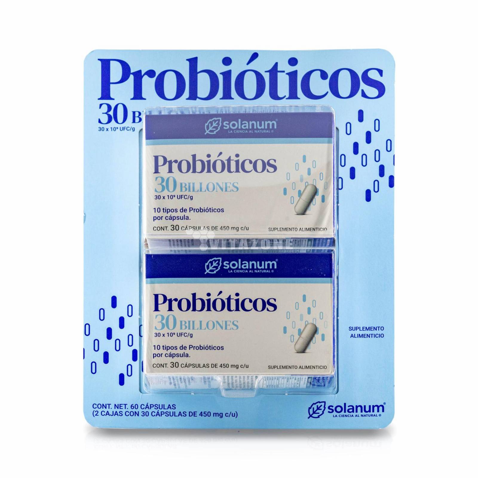 Probióticos 30 Billones 60 Cápsulas Twopack Solanum