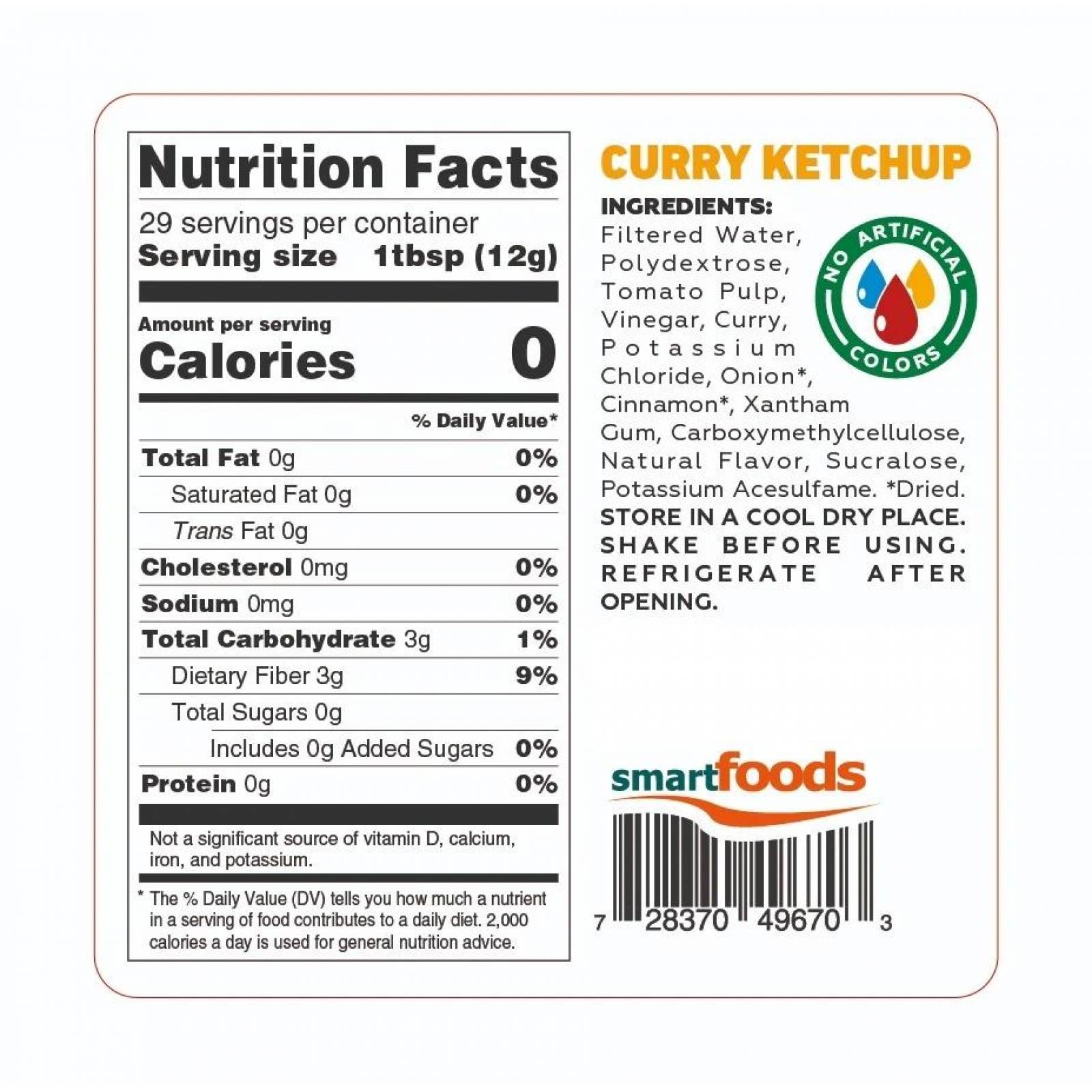 Catsup Curry Mrs Taste Sin azúcar Sin sodio 350 g Ketchup 